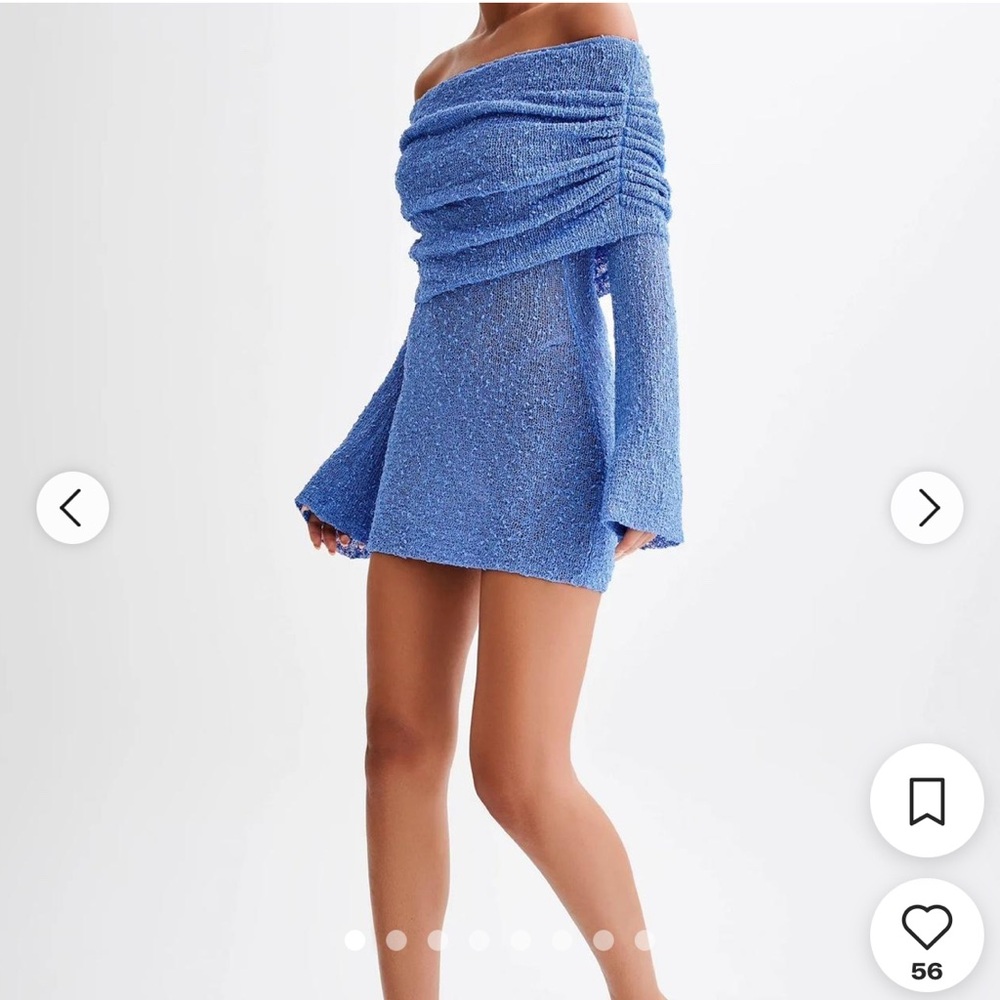 Meshki Blue Off-Shoulder Mini Dress